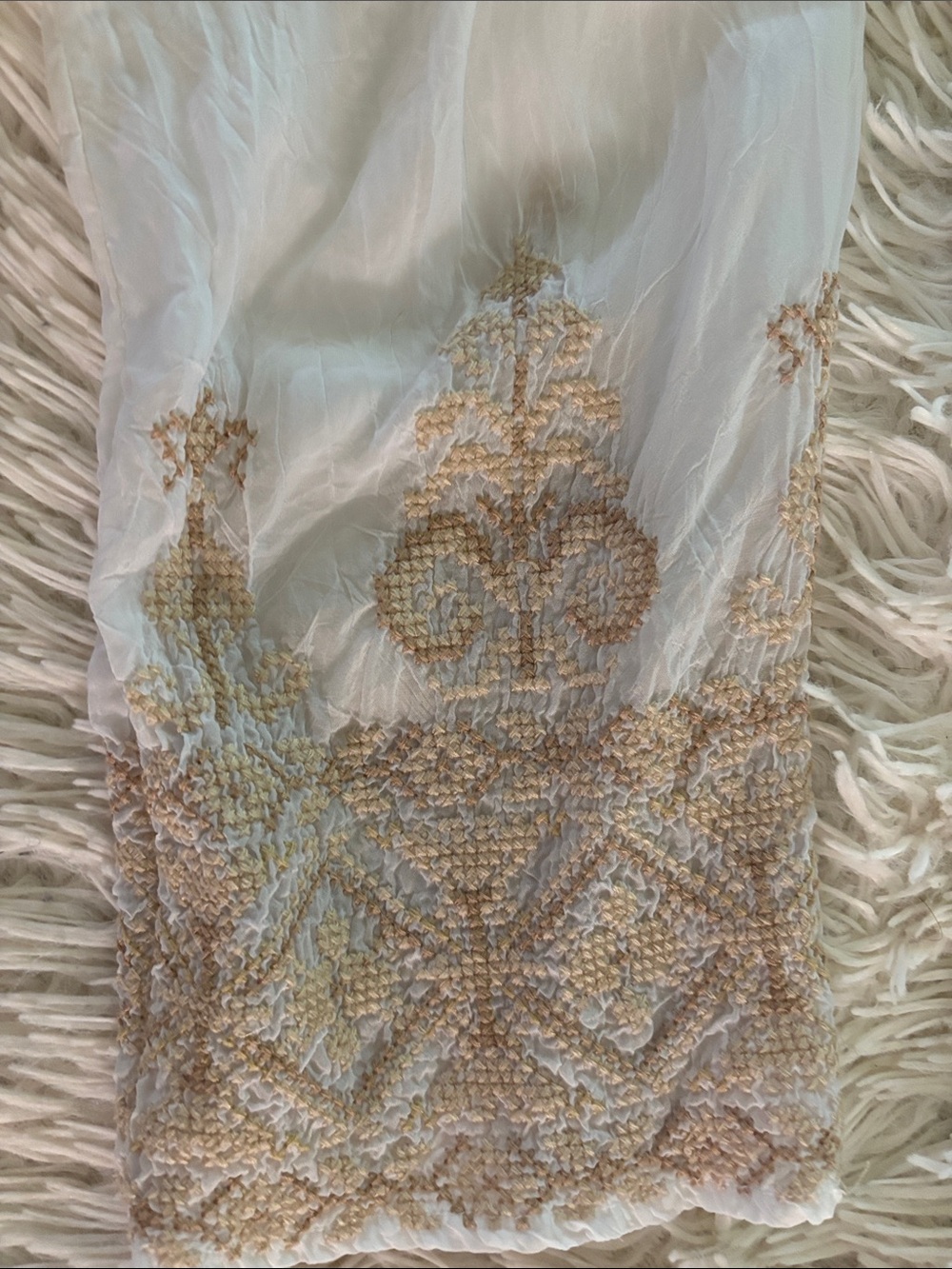 Johnny Was Ivory Sheer Embroidered Kimono with Pink Floral Accents - Picture 3 of 6